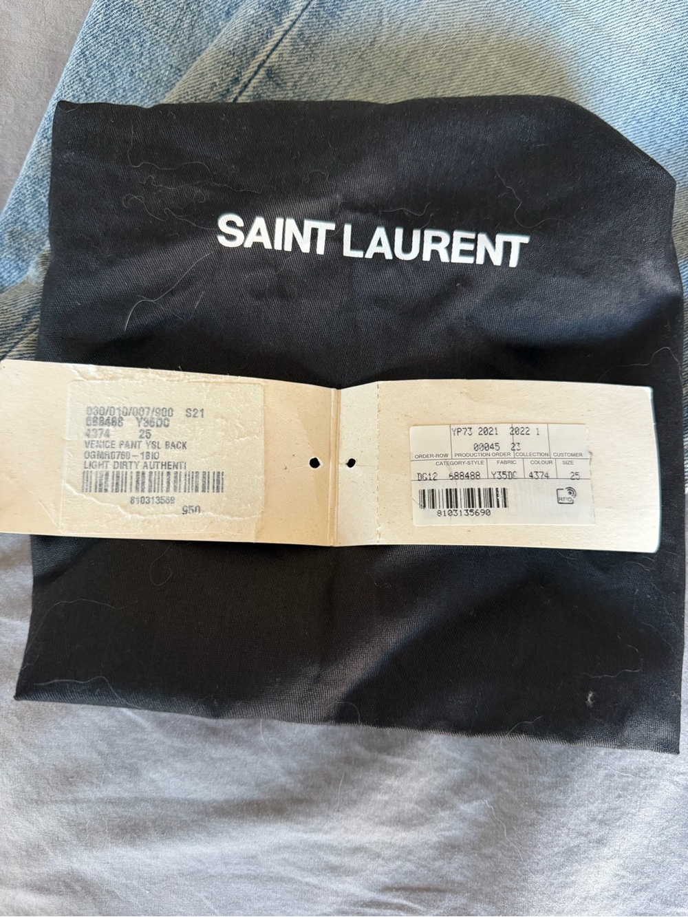 Saint Laurent Light Blue Denim Jeans - Picture 2 of 9
